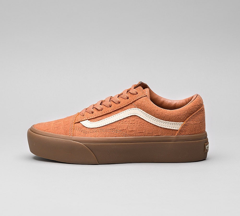 vans black & brown old skool platform leopard trainers