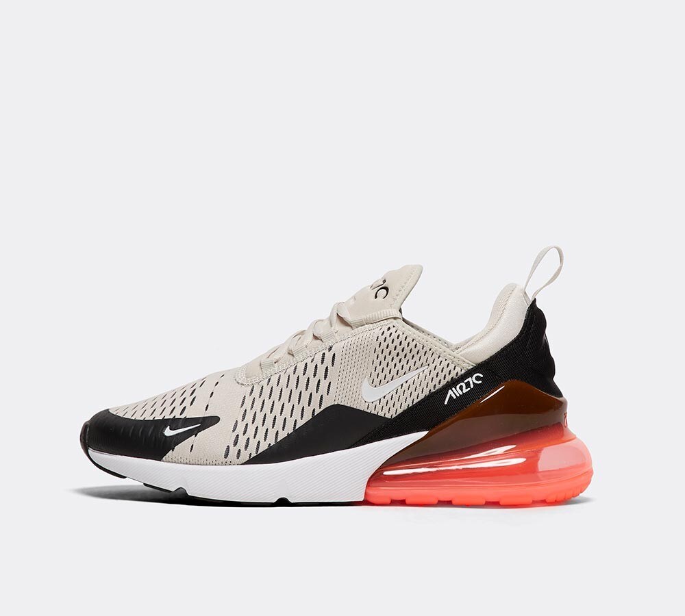 Nike Air Max 270 Trainer | Black/Light Bone/Hot Punch | Footasylum