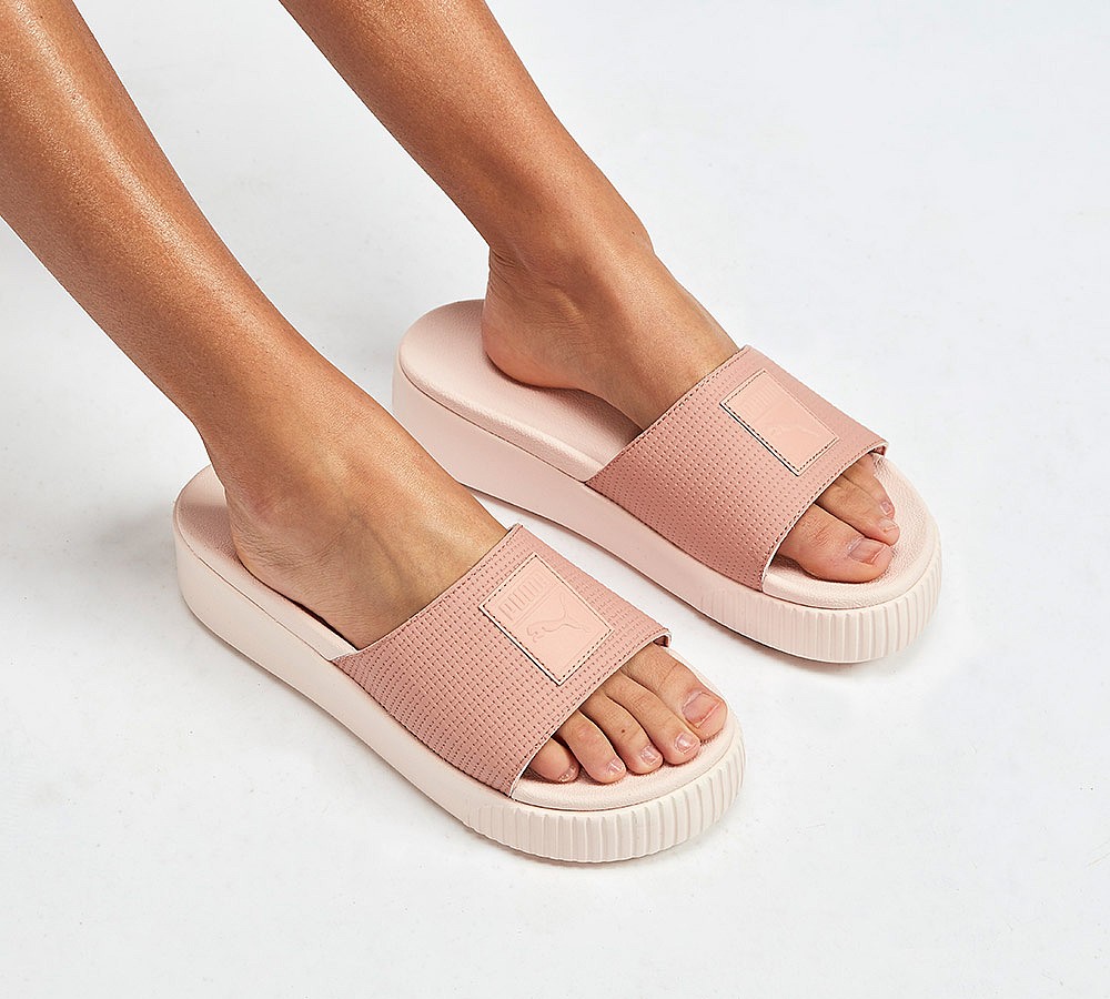 Puma Womens Platform Slides | Peach 