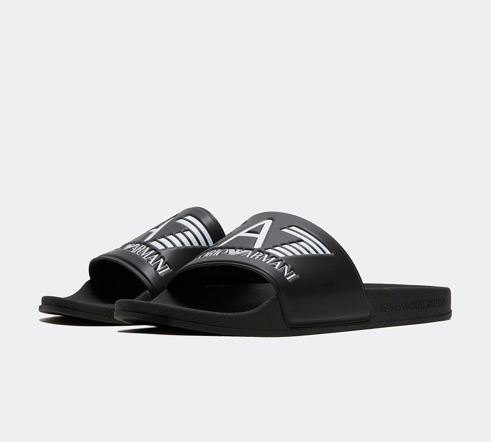 EA7 Sea World Slide | Black / White | Footasylum