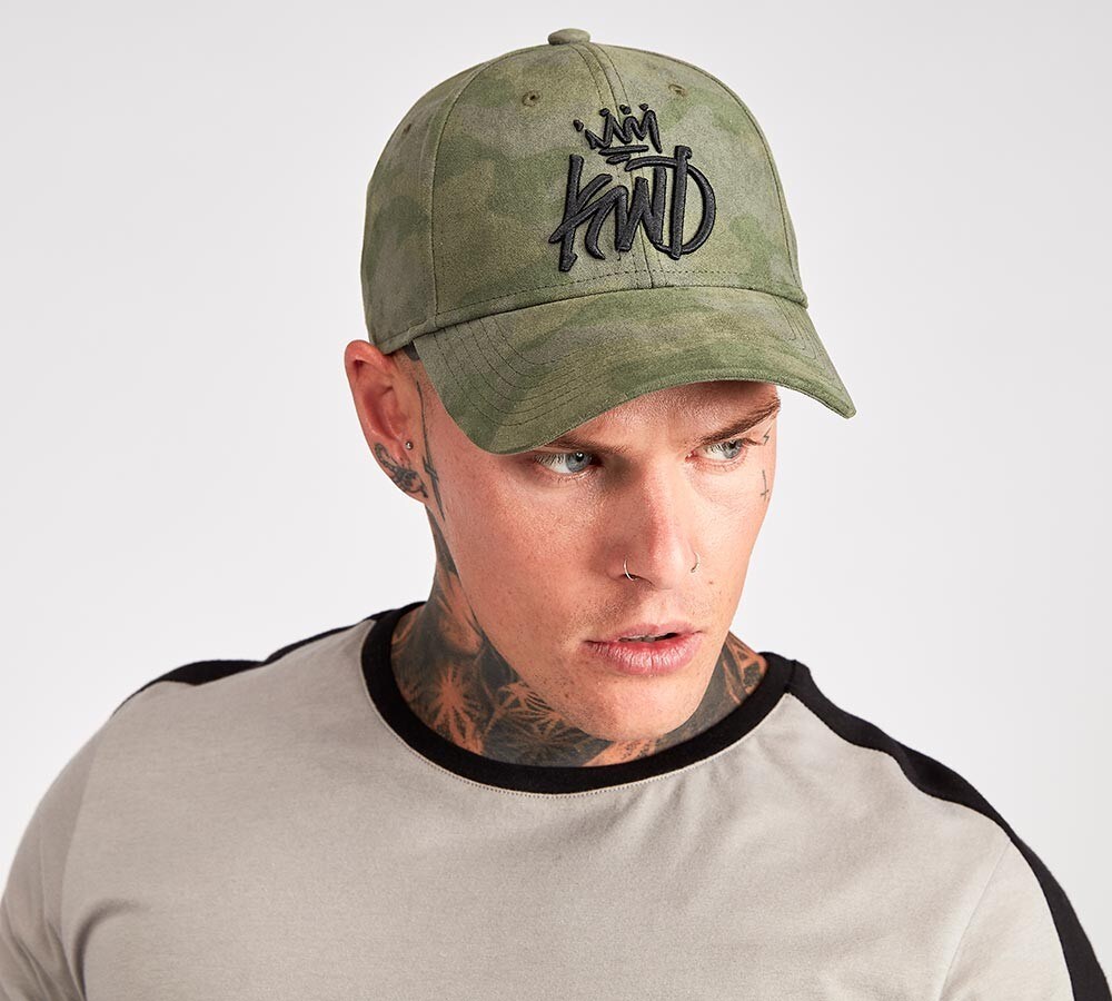 Kings Will Dream Suede Camo Baseball Cap Khaki Footasylum