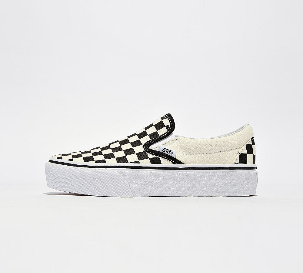 black and white check vans womens