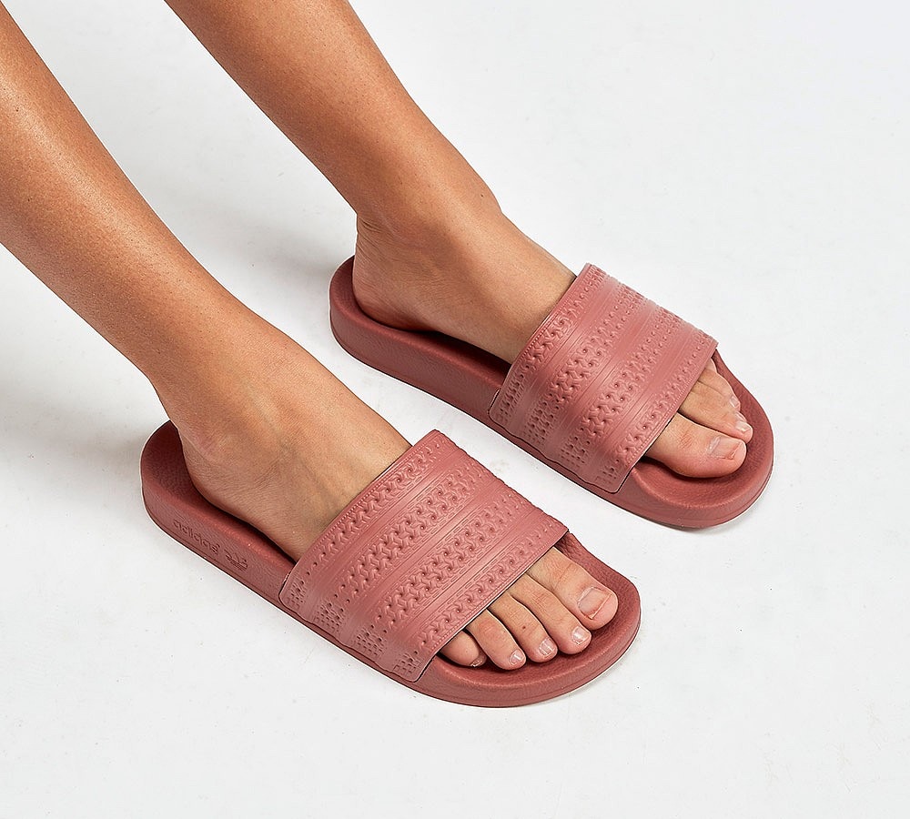 adidas originals cork adilette slider sandals in pink