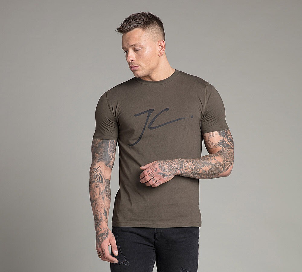 Jameson Carter Large Logo TShirt Olive Footasylum