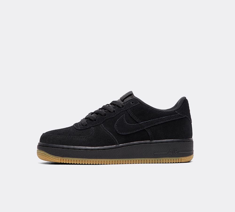 nike air force 1 junior black suede
