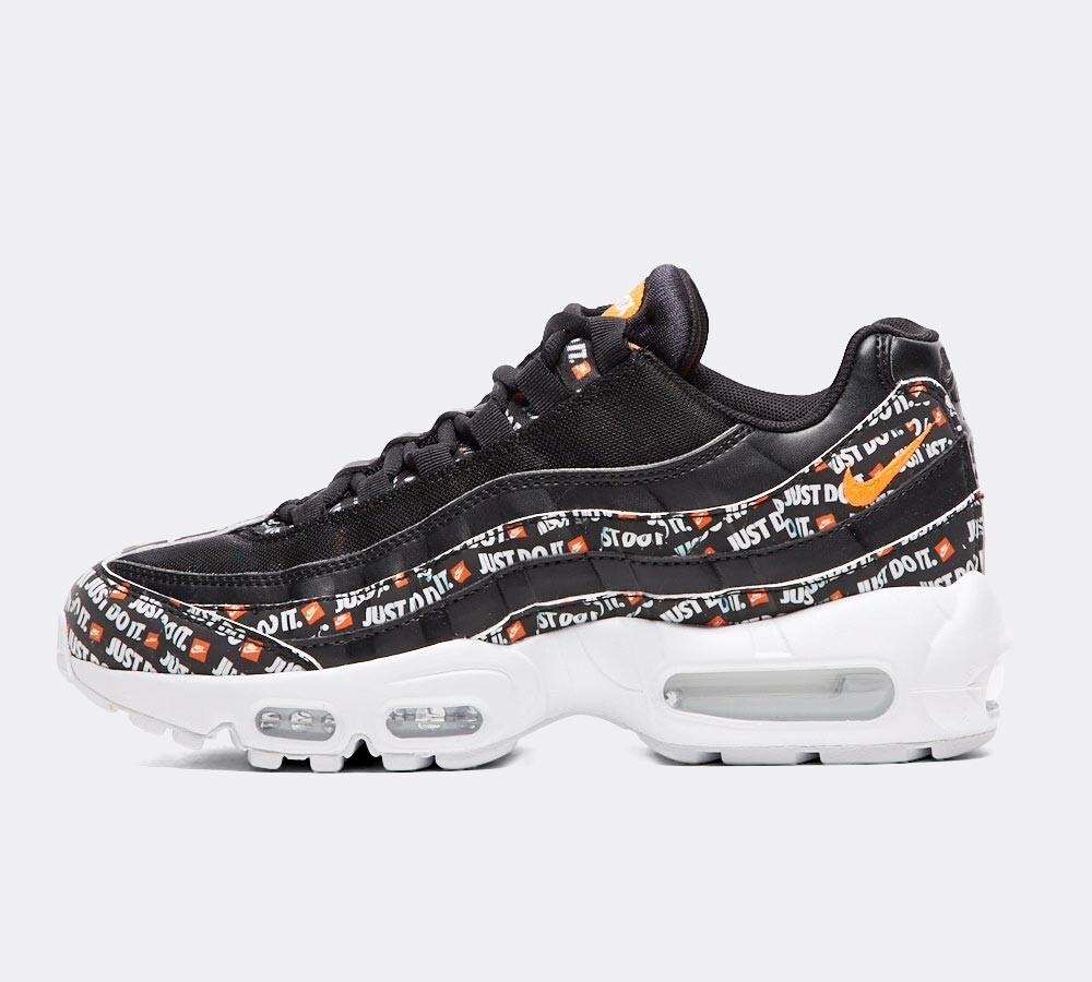 black and orange air max 95