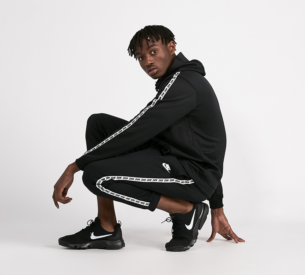 nike tape tracksuit black