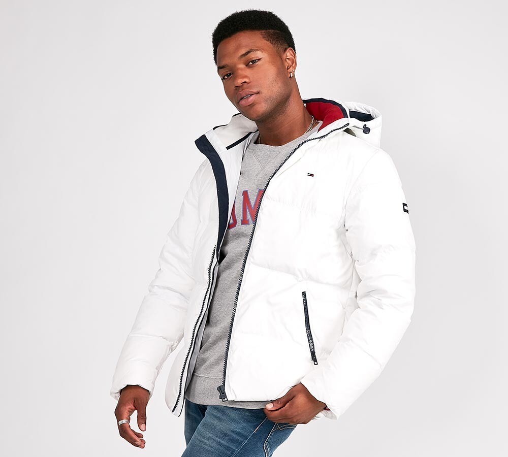 tommy hilfiger white puffer jacket mens