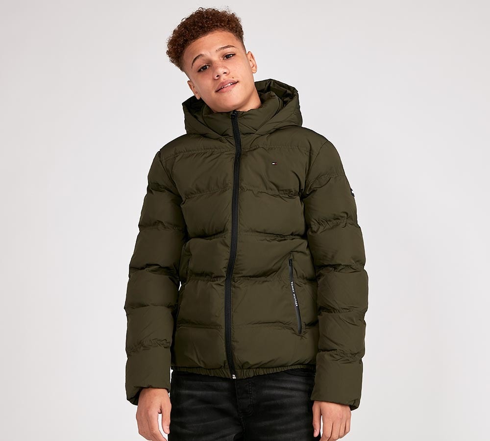 tommy hilfiger khaki puffer jacket