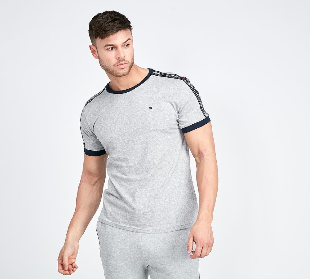 tommy hilfiger tape sweatshirt grey