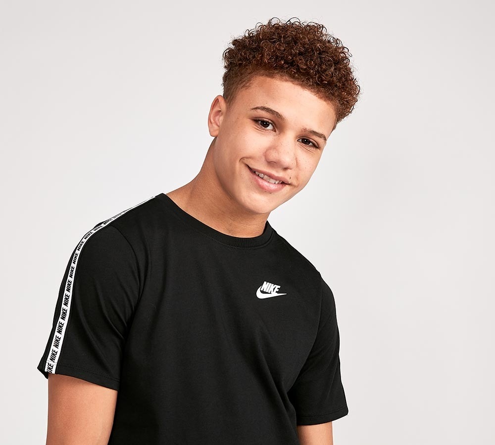 nike junior repeat tape t shirt