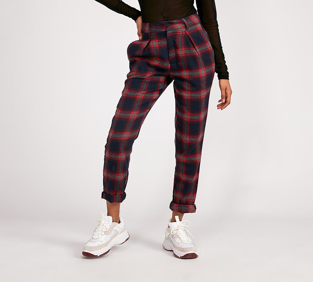 red check pants for ladies