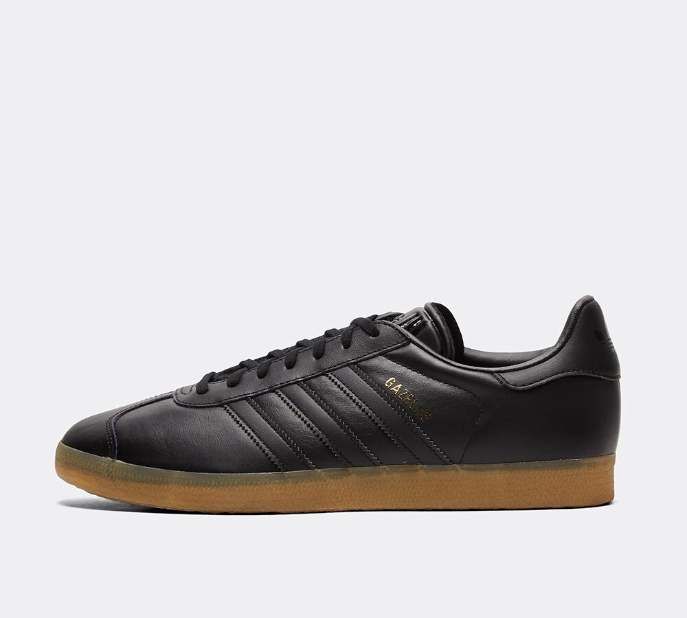 black adidas gazelle leather