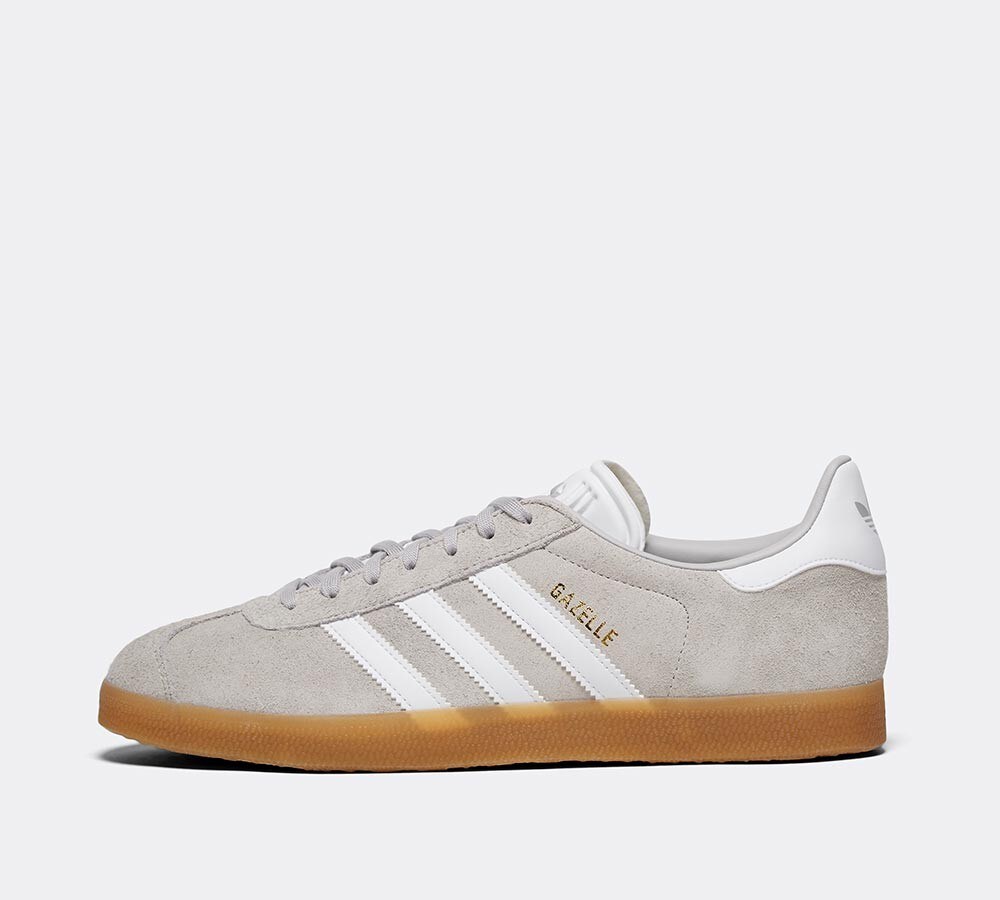 gazelle trainers grey two white gum
