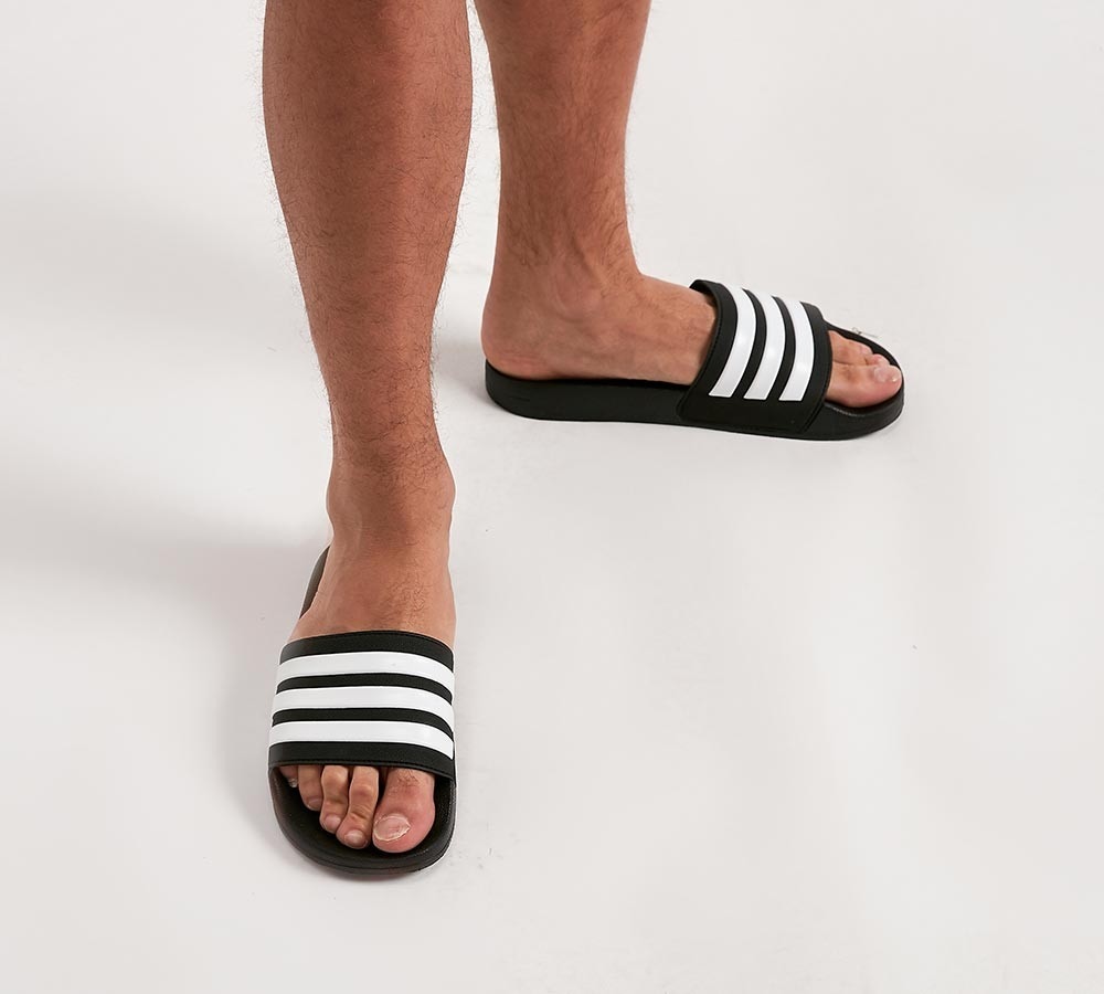 adidas cloudfoam slides black