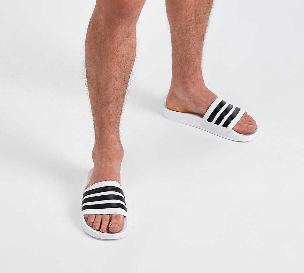 adidas Adilette Shower Slide | White / Black | Footasylum