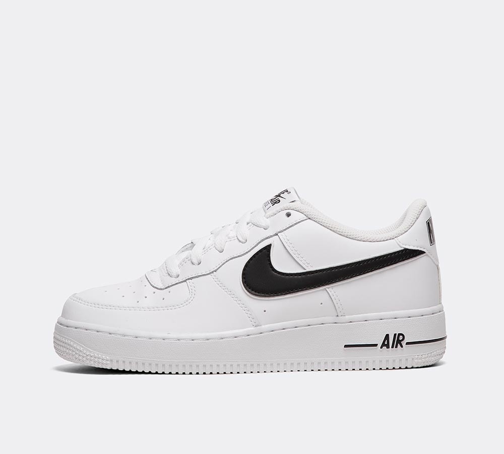 junior nike air force 1 white with black tick