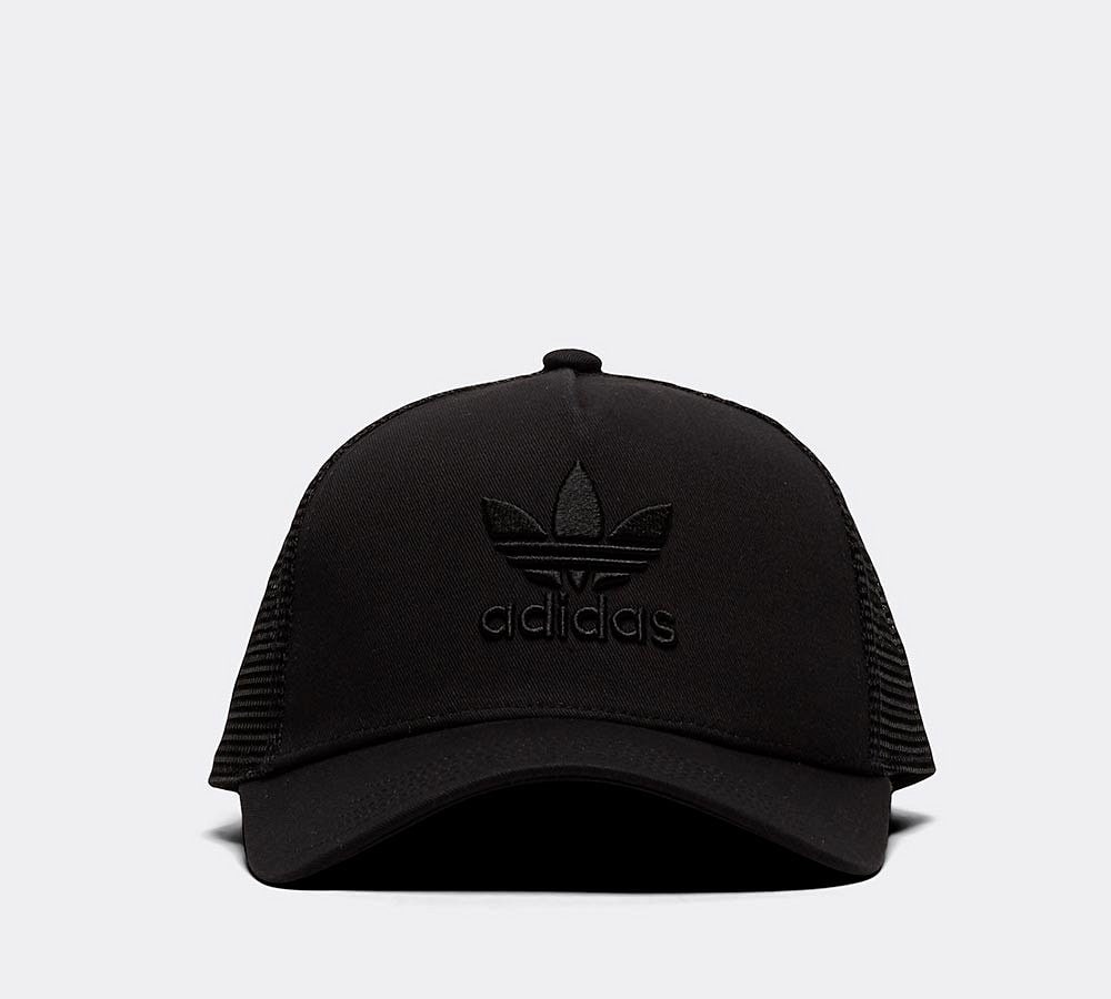 black trucker cap