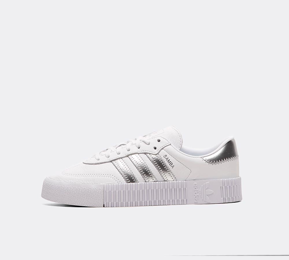 adidas samba white and silver