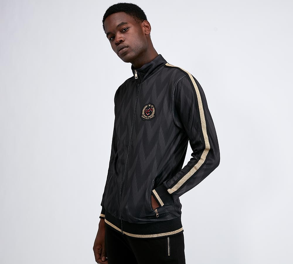 Glorious Gangsta Ransky Track Top Black Gold Footasylum