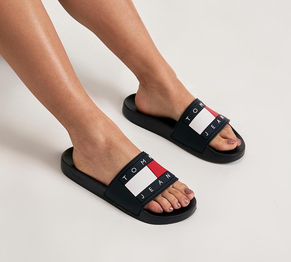 Tommy Hilfiger Womens Flag Pool Slide 