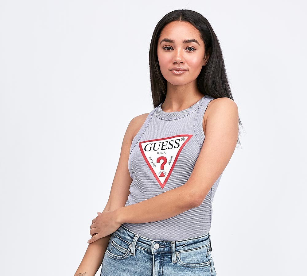 striped guess shirt womens