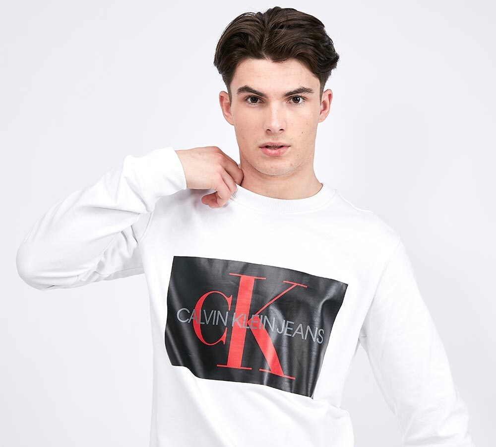 calvin klein monogram box logo sweatshirt