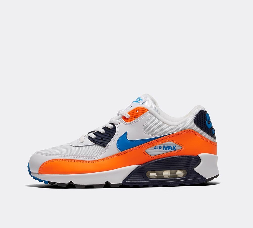 Nike Air Max 90 Essential Womens Trainers Midnight Navy White Pink For Sale Nike Air Max 90 Essential Womens Trainers Midnight Navy White Pink For Sale
