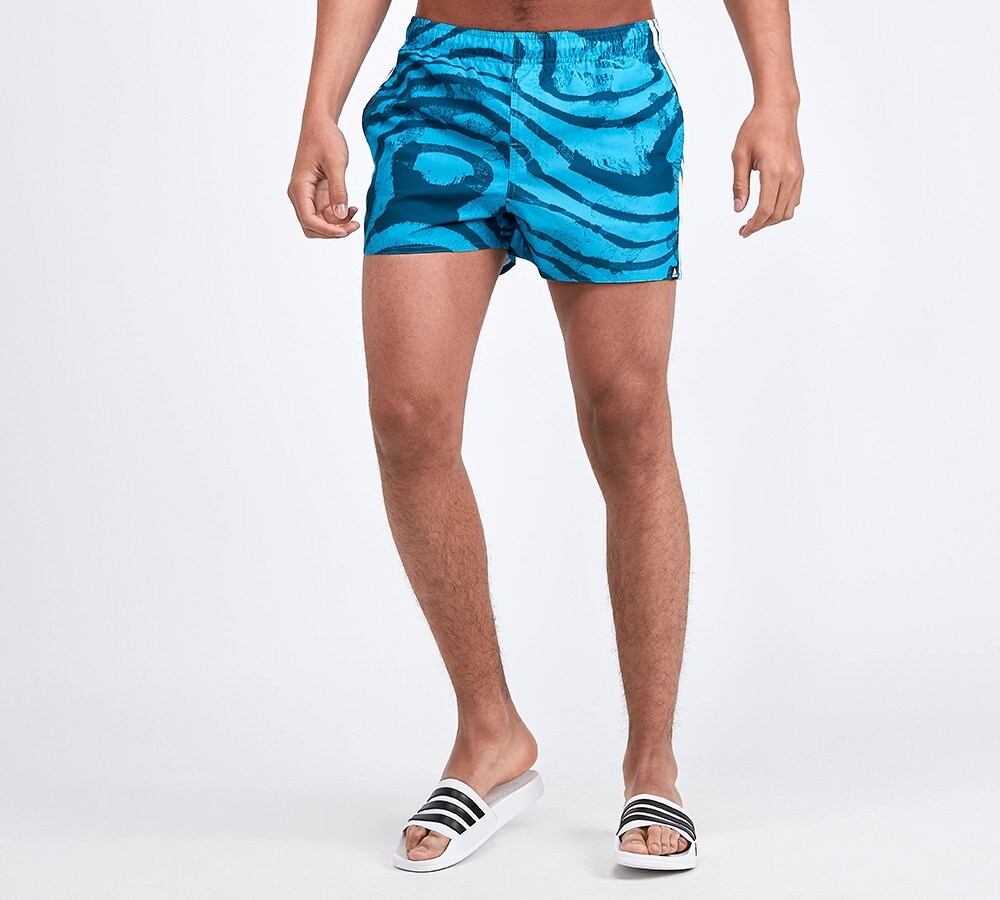 adidas allover print swim shorts