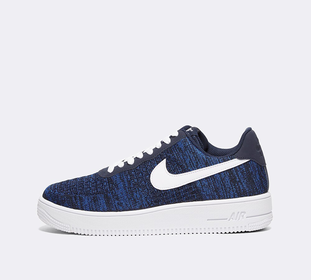 nike air force 1 flyknit trainers in navy