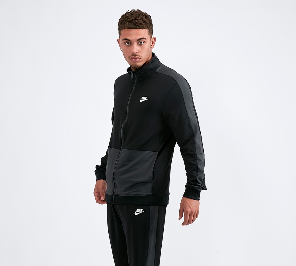 nike poly tracksuit black