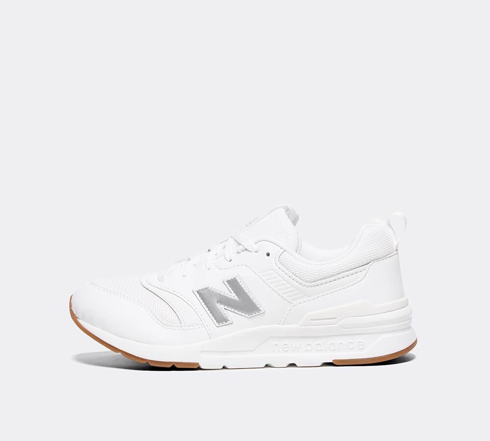 new balance white with gum sole