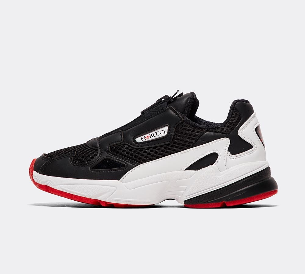 adidas originals falcon trainer in black and white