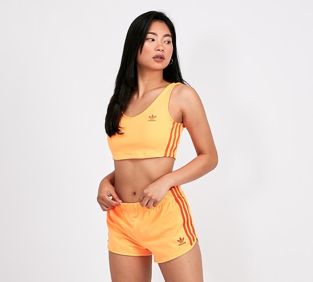orange adidas shorts womens