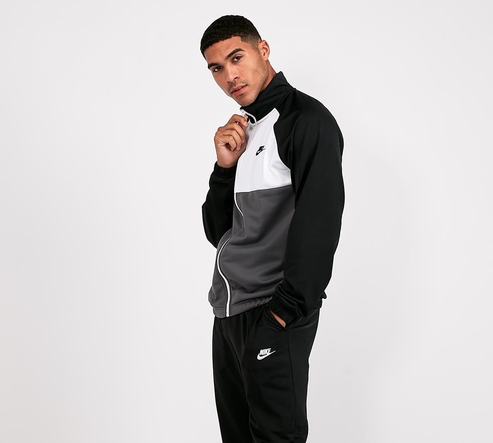 grey and white nike joggers