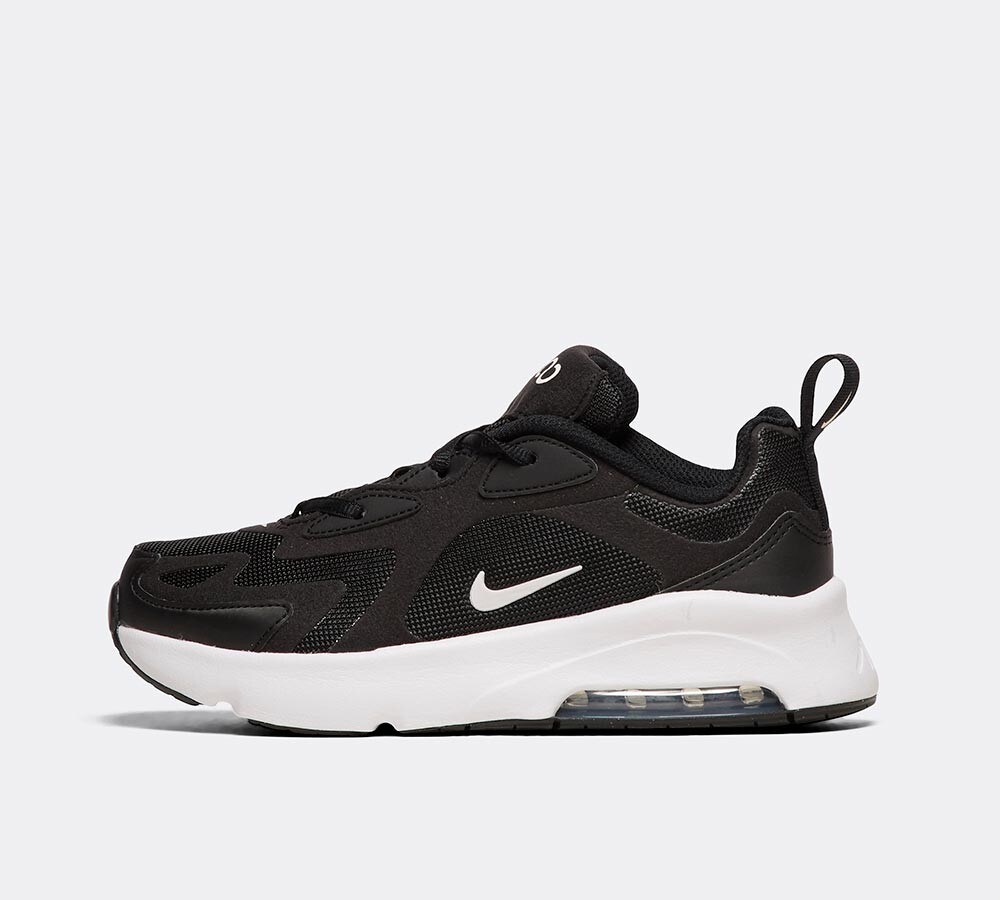 nike air max 200 trainers in black and white