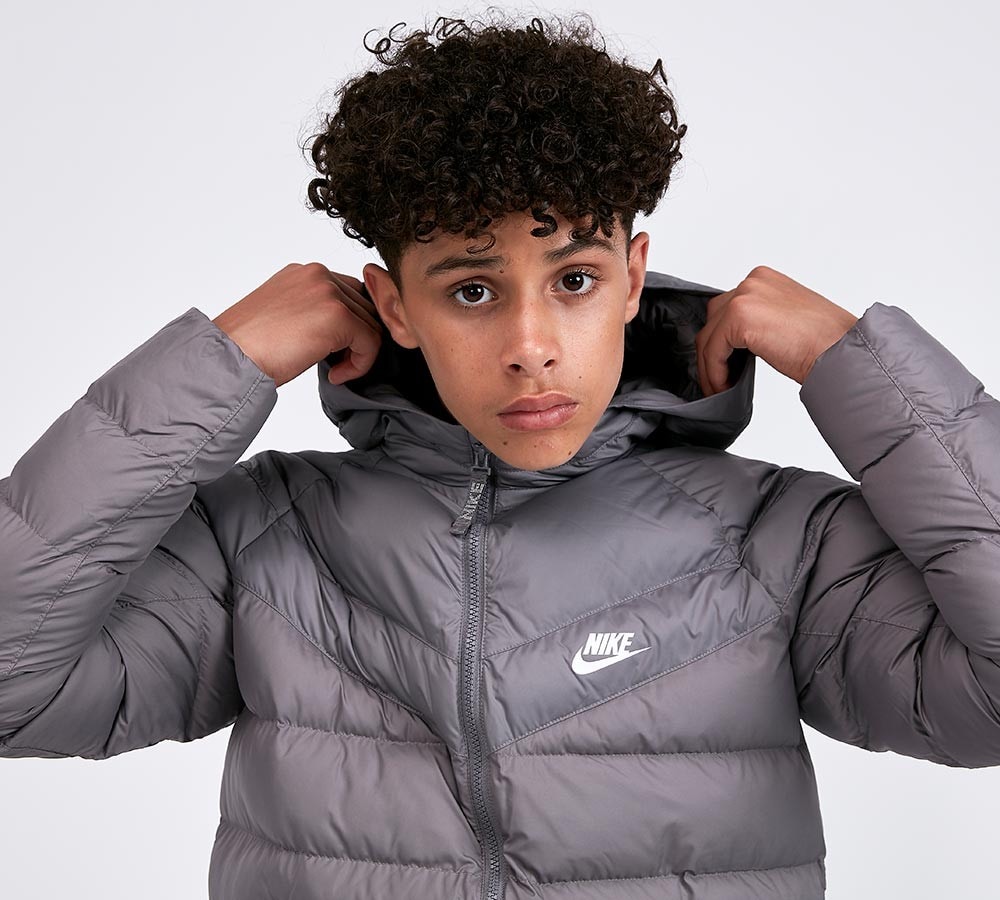 grey nike jacket junior