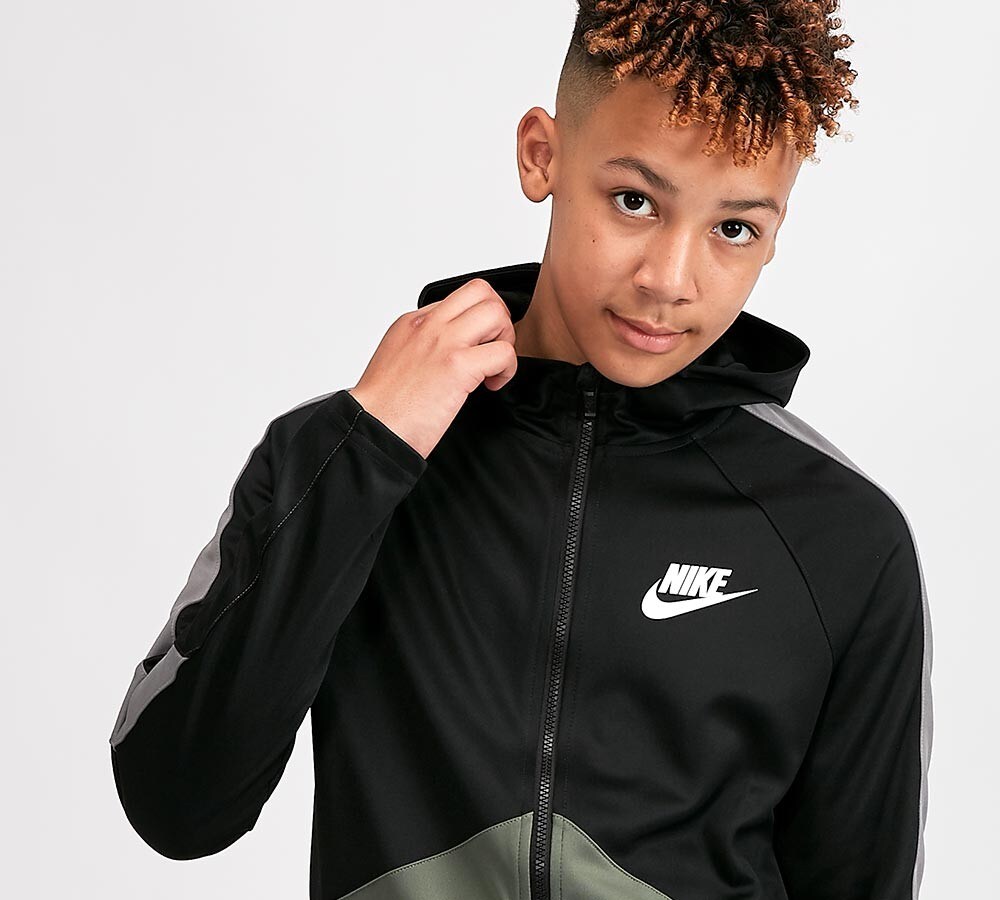 nike junior tribute hooded track top