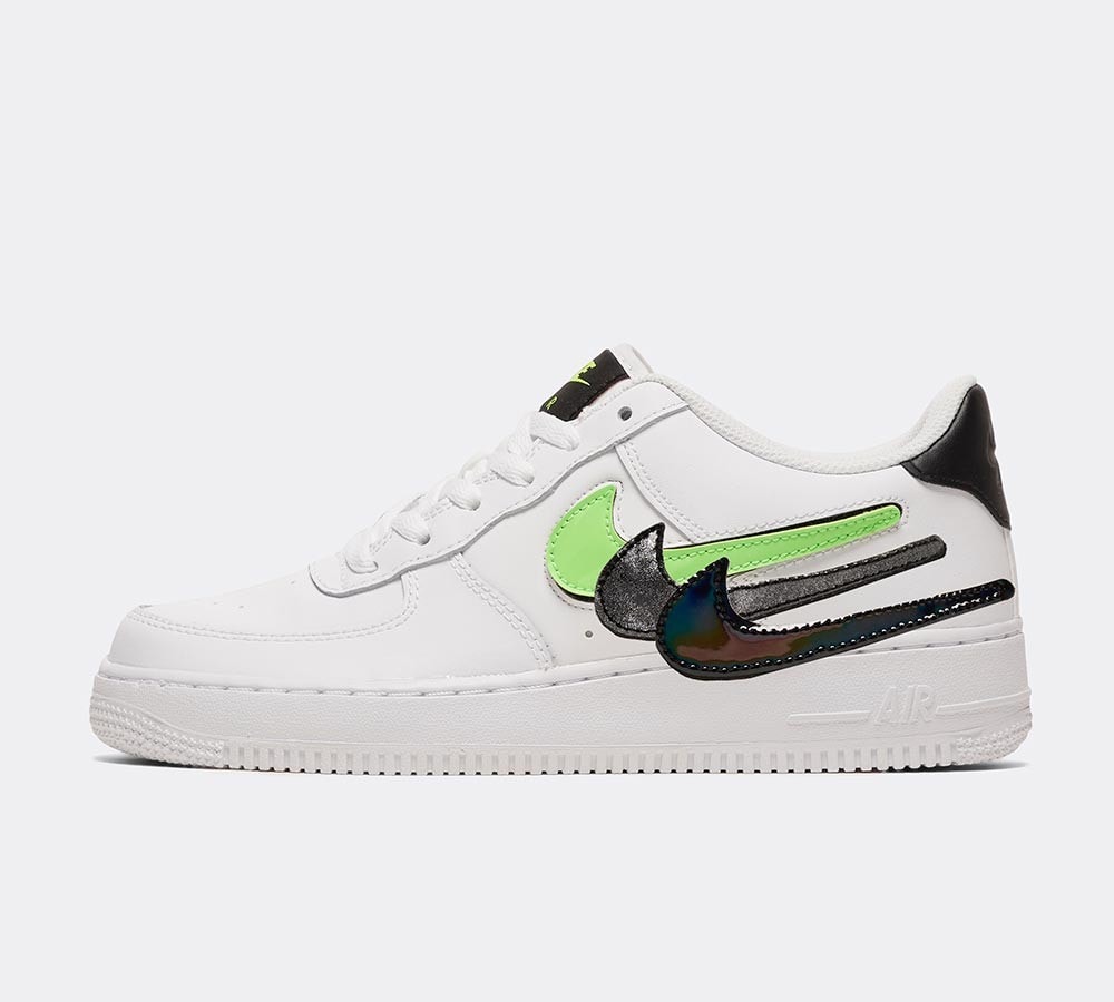 junior nike air force 1 white with black tick