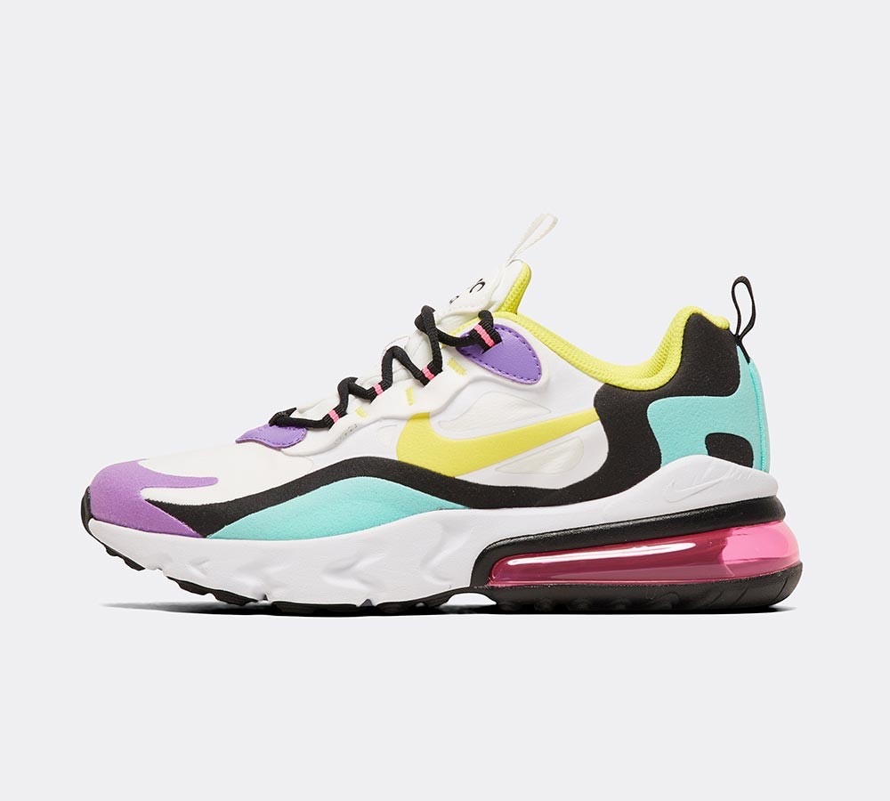 white & pink air max 270 knit trainers junior