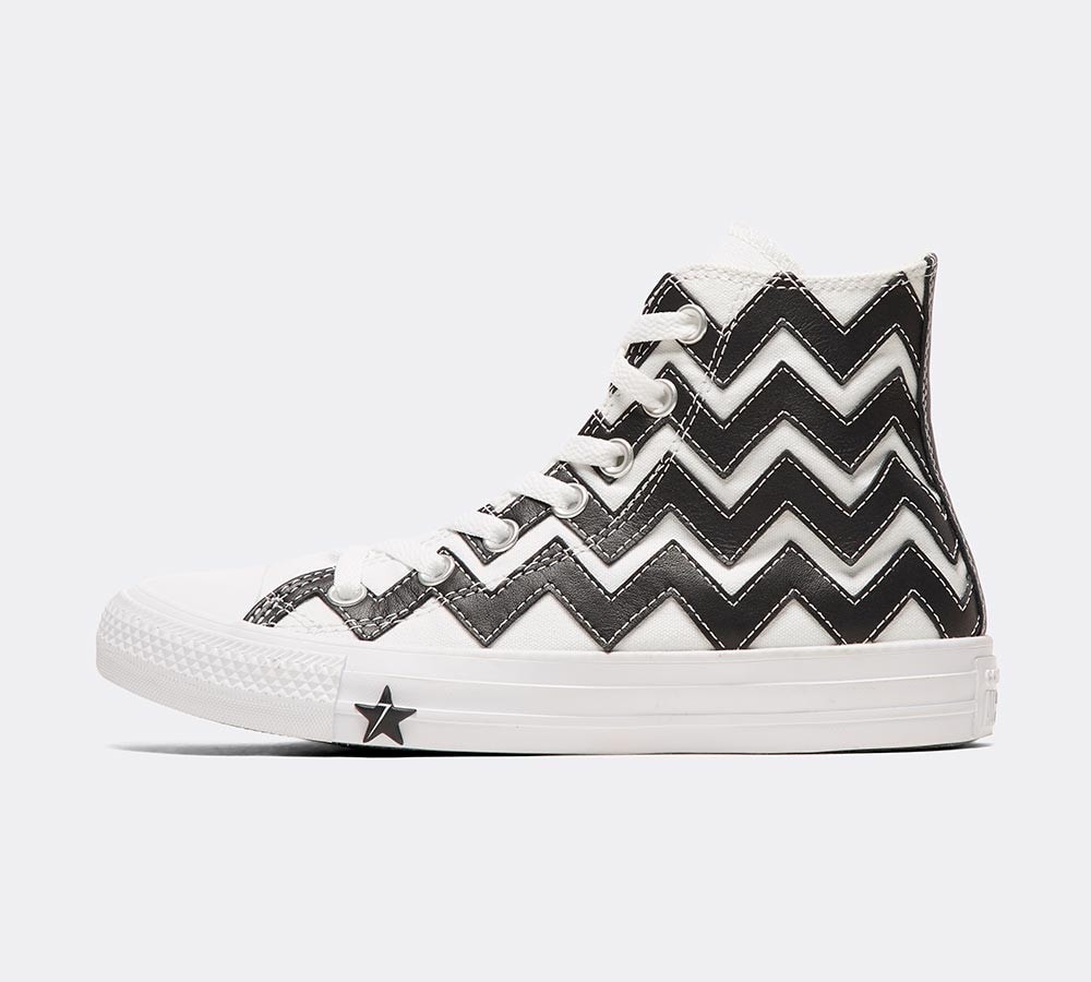 womens black and white high top converse