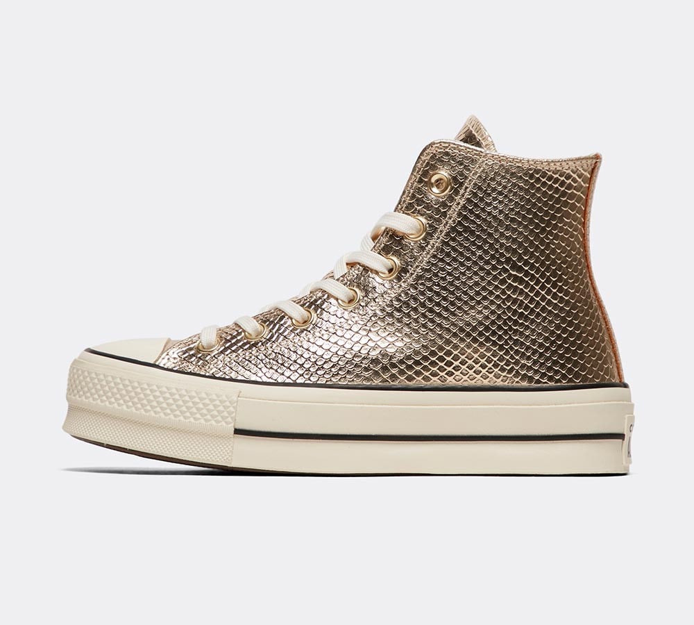 gold converse womens