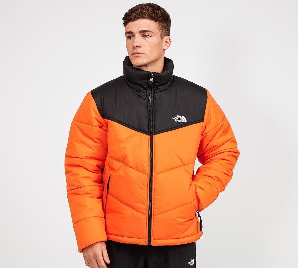 orange north face jacket