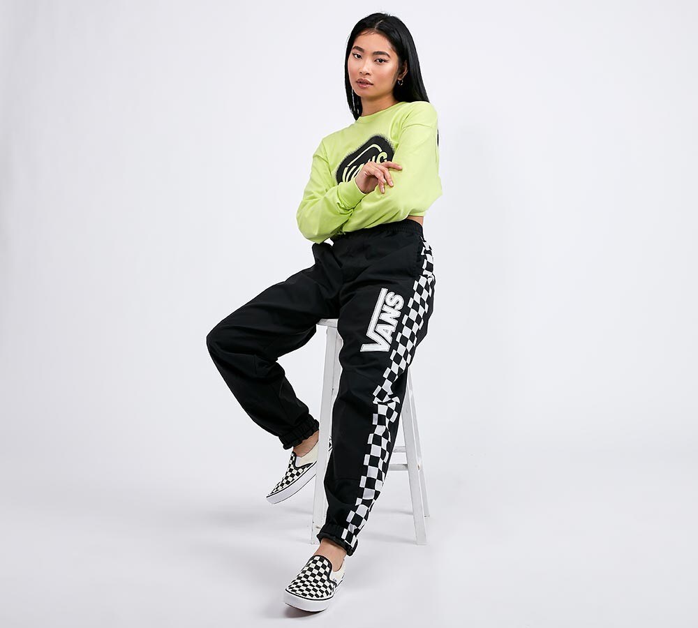 vans pants womens Black
