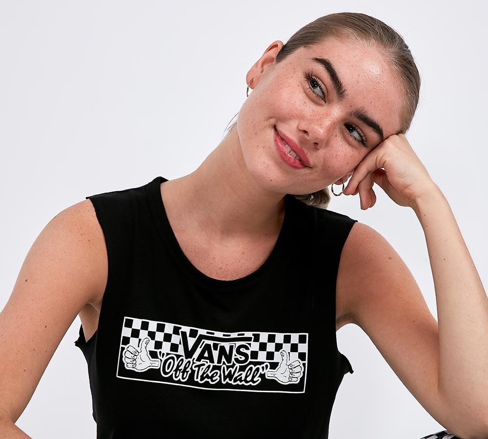 vans muscle tee women's