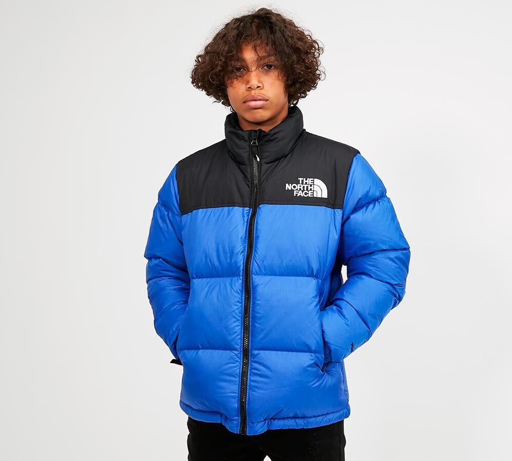 The North Face Junior Retro Nuptse Jacket Blue Black Footasylum