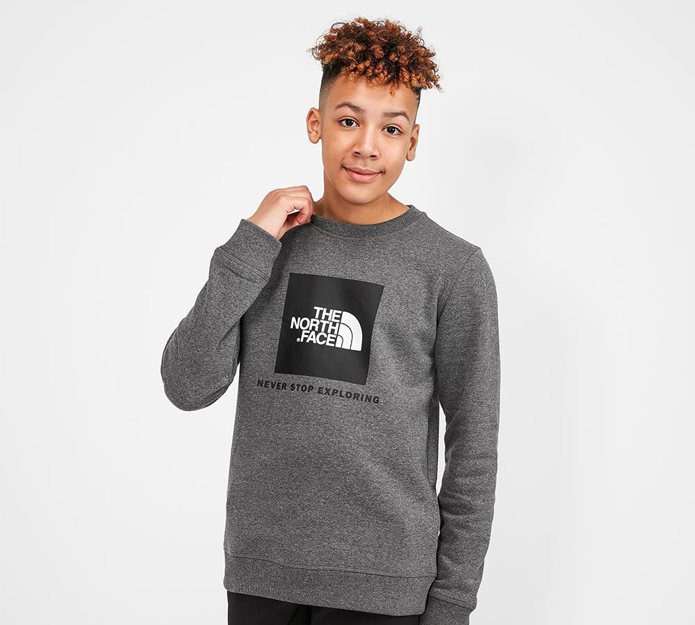 The north face box crew sweatshirt junior 2025