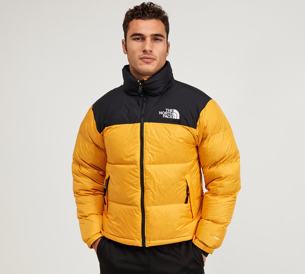 neon yellow north face jacket