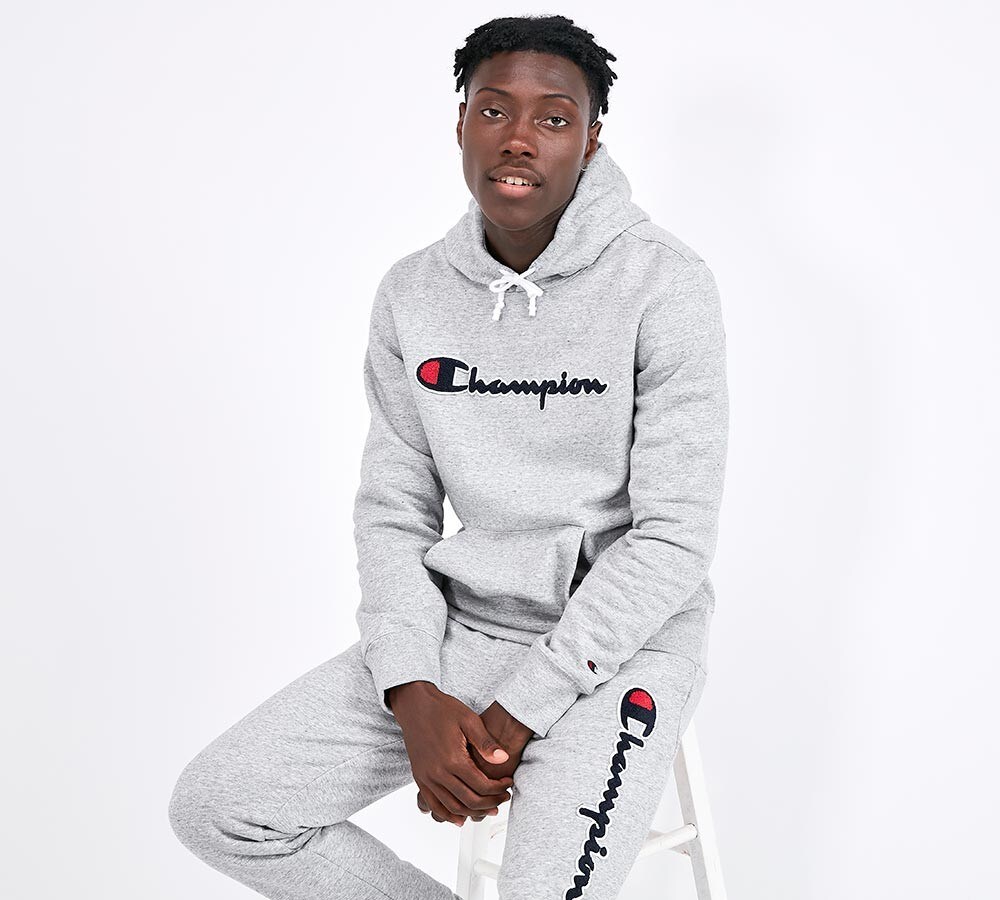 champion hoodie light grey