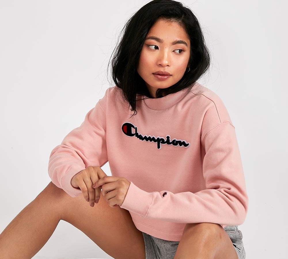 champion pink sweatshirt womens